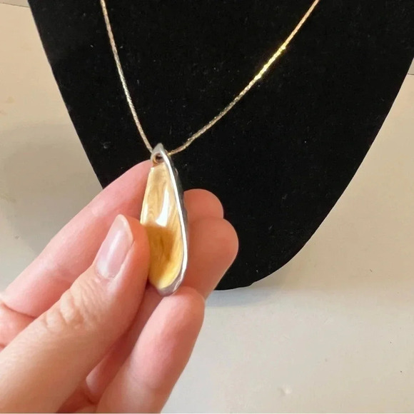 Vintage Park Lane Gold Dipped Large Sea Shell Pendant Necklace 14” Chain - Picture 5 of 8